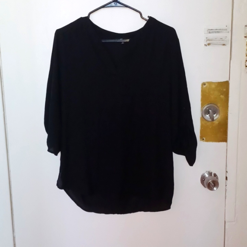 Cleo sheir black blouse size large